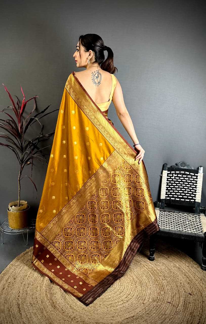 Banarasi Soft Silk Saree in Copper