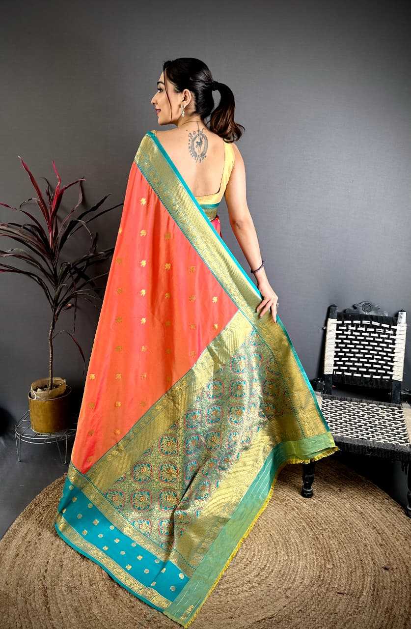 Banarasi Soft Silk Saree in Copper