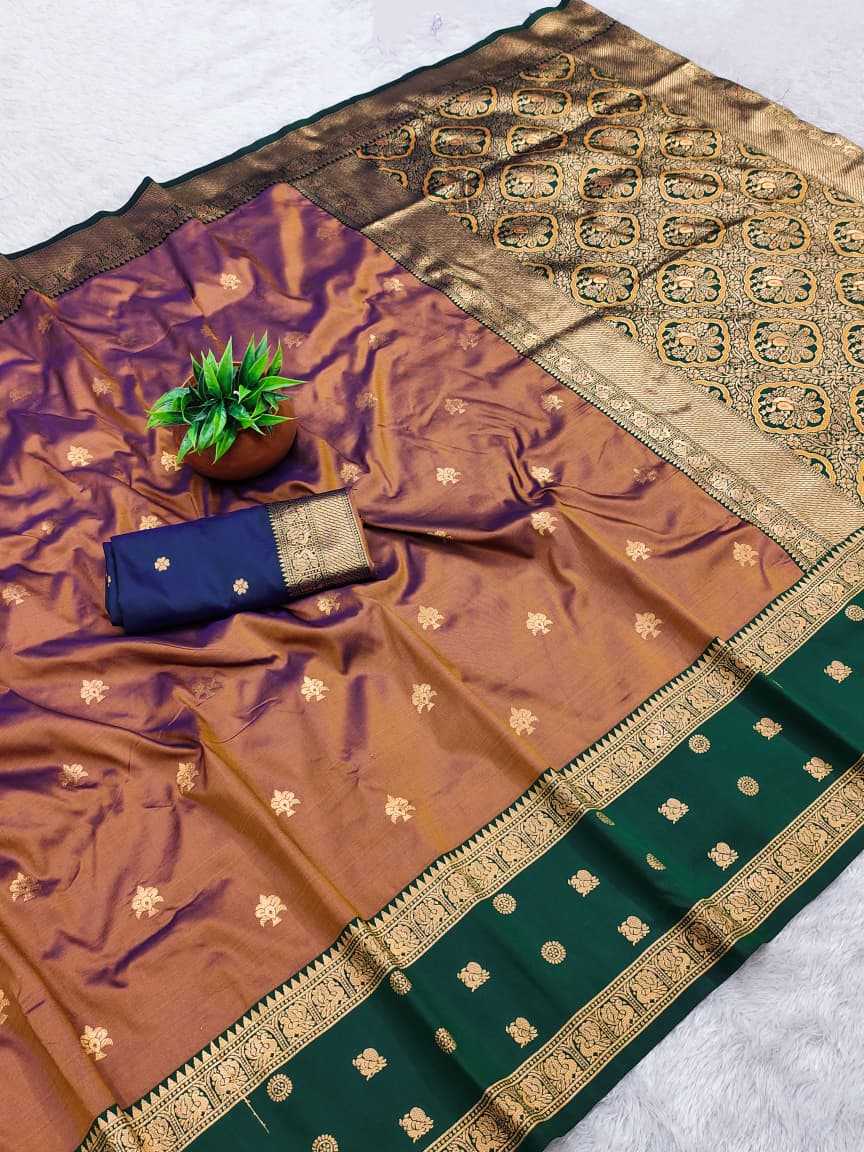 Banarasi Soft Silk Saree in Copper