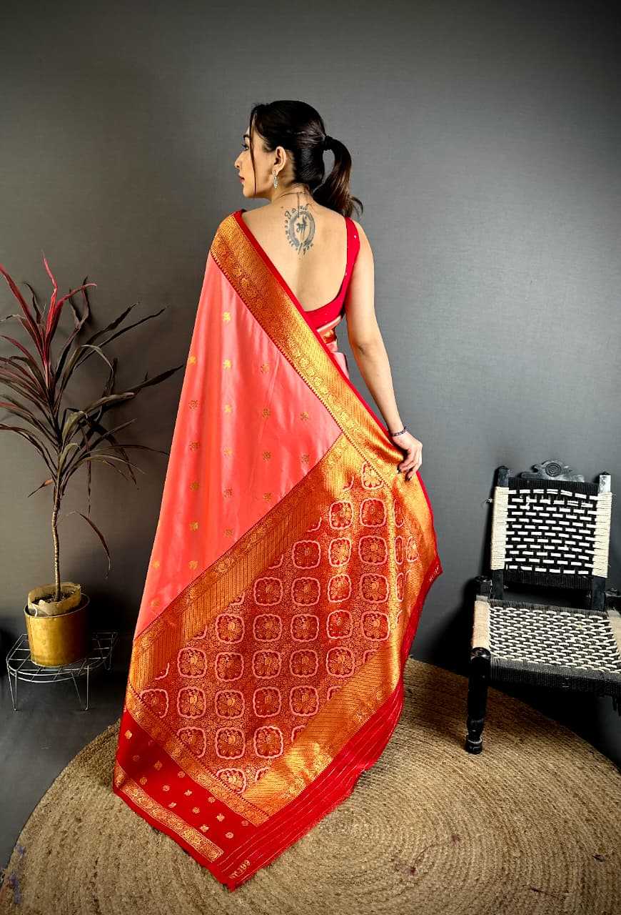 Banarasi Soft Silk Saree in Copper