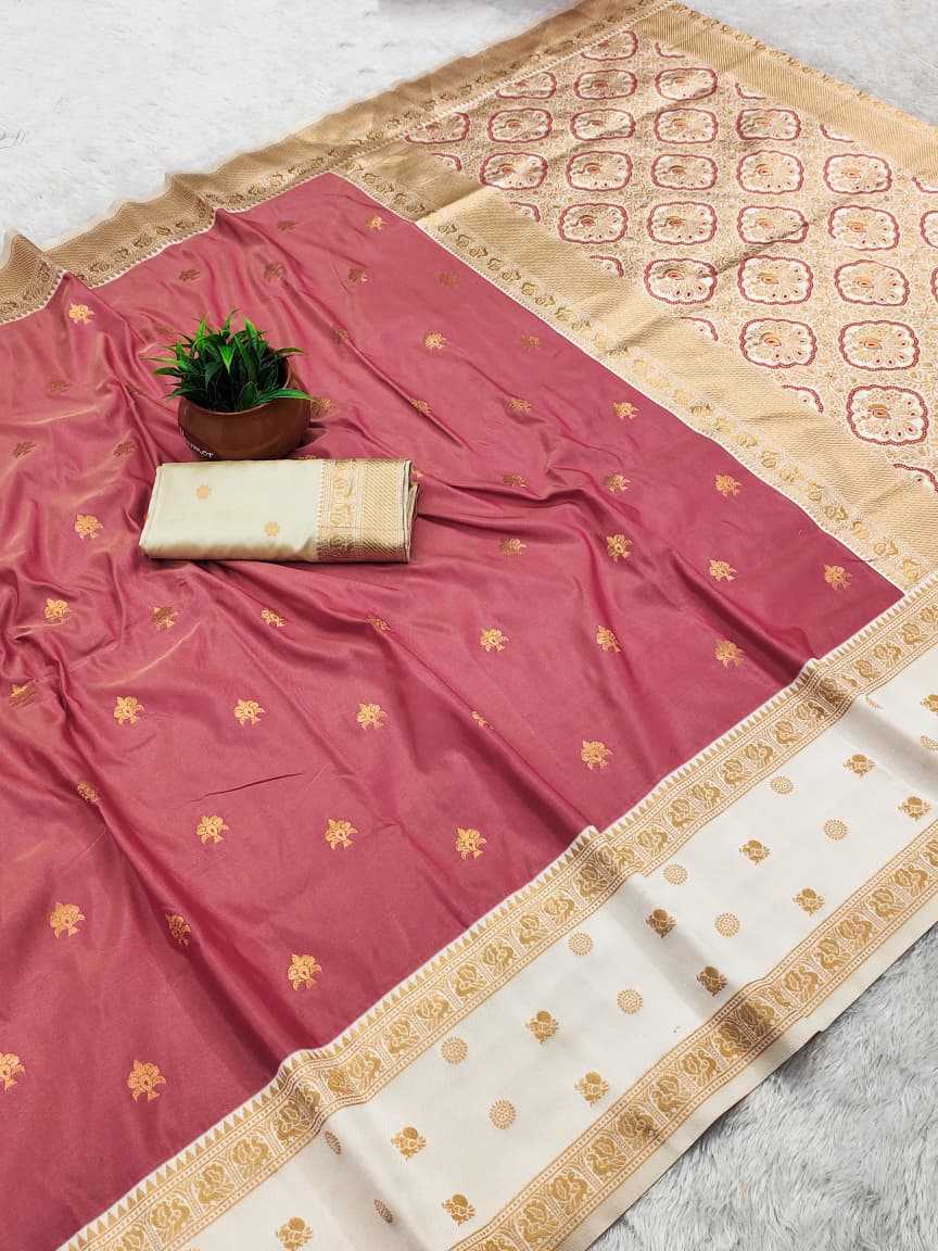 Banarasi Soft Silk Saree in Copper