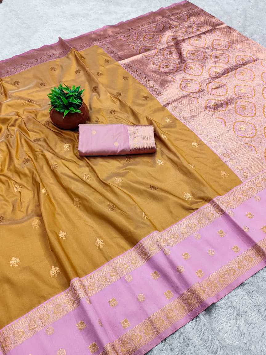 Banarasi Soft Silk Saree in Copper