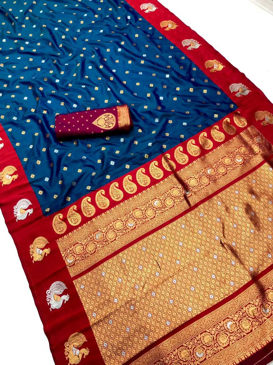 Banarasi Soft Silk Saree in Yellow