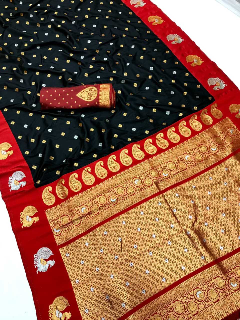 Banarasi Soft Silk Saree in Yellow