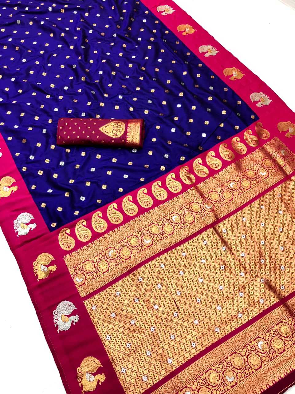 Banarasi Soft Silk Saree in Yellow