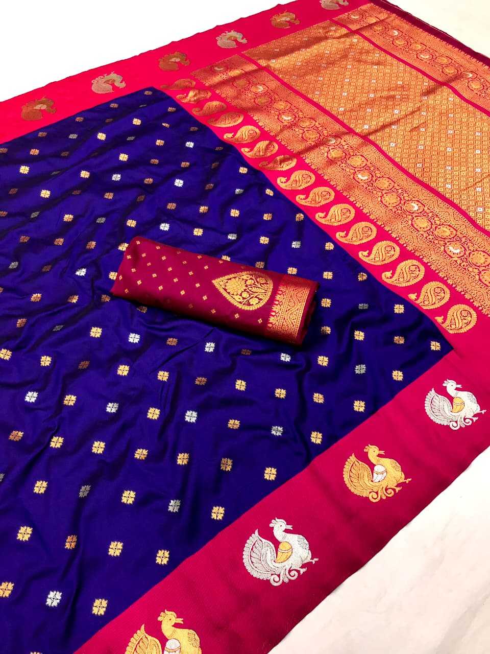 Banarasi Soft Silk Saree in Yellow