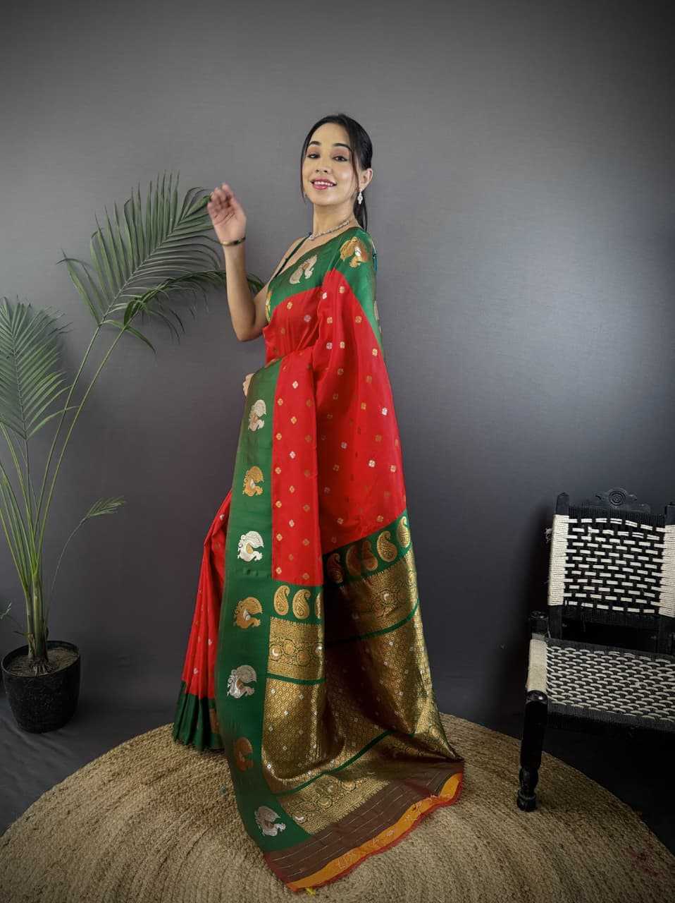 Banarasi Soft Silk Saree in Yellow