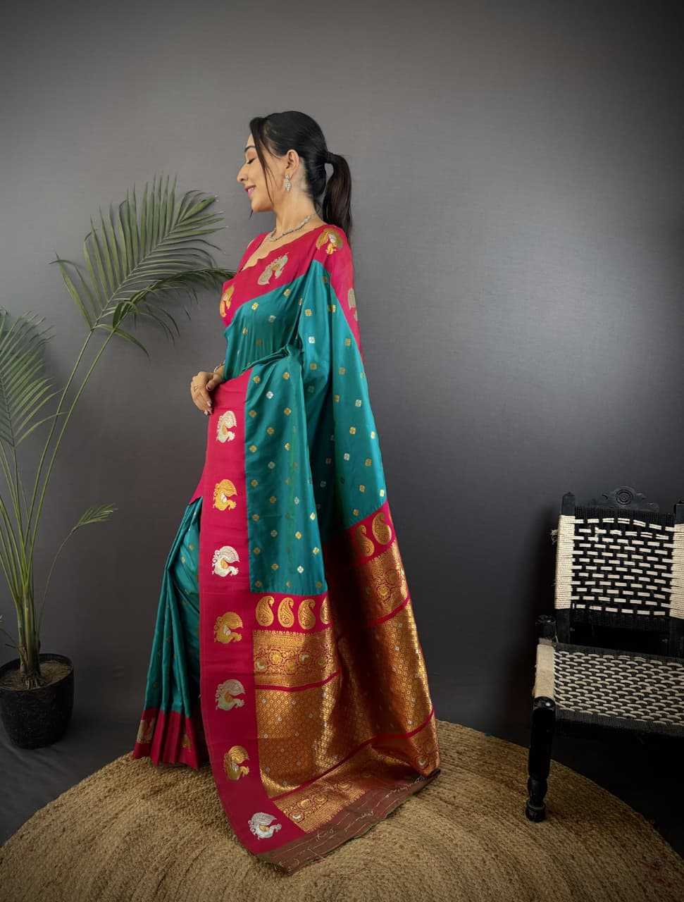 Banarasi Soft Silk Saree in Yellow