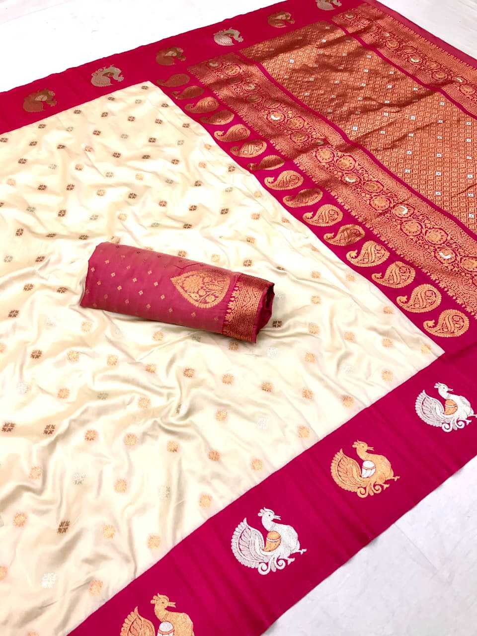 Banarasi Soft Silk Saree in Yellow