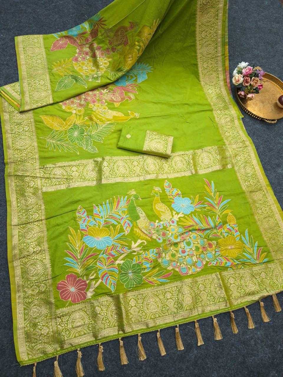 Crepe Silk Soft Saree in Rani