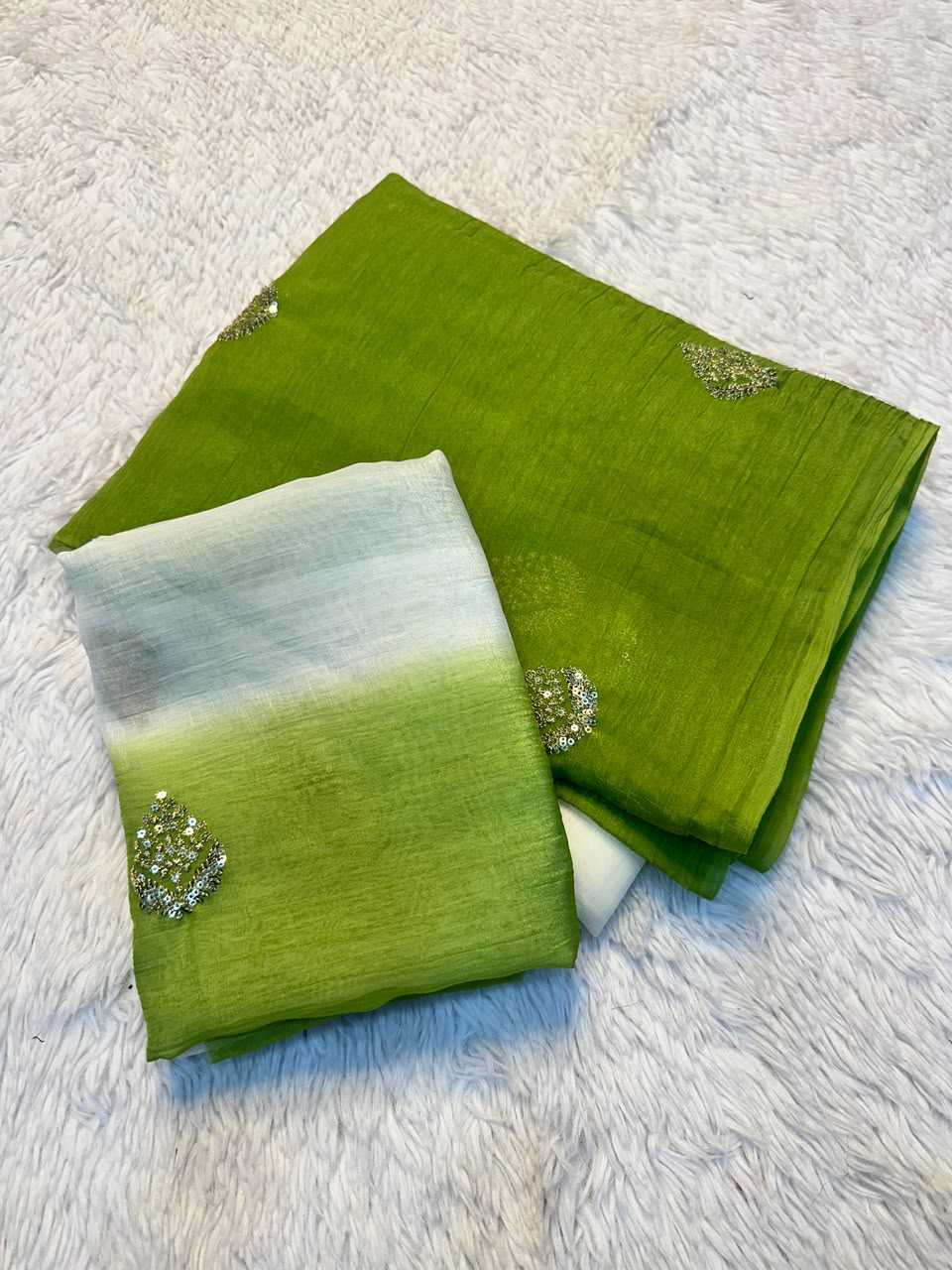 Crush Silk Soft Saree in Sky