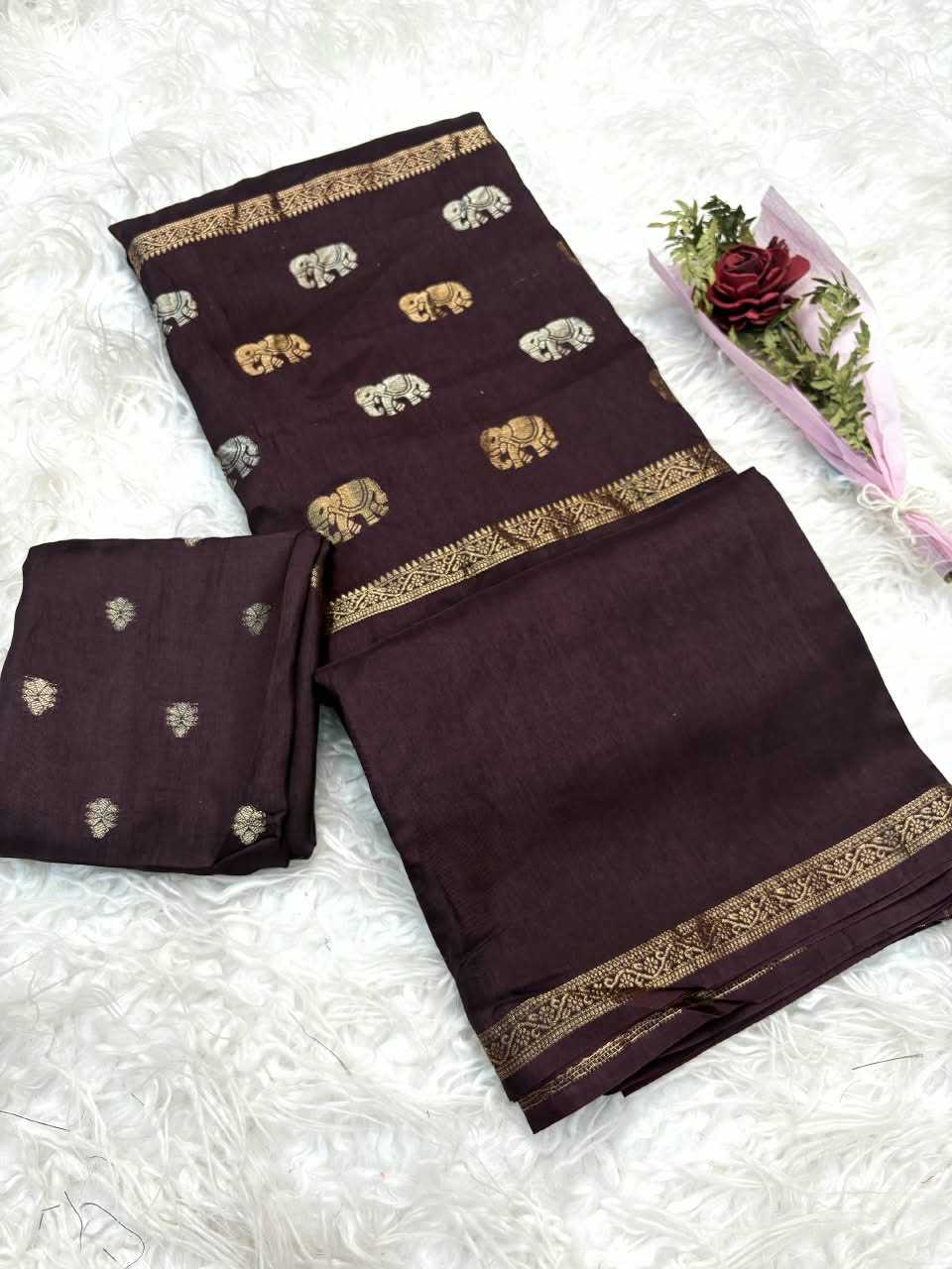 Dola Silk Saree in Black