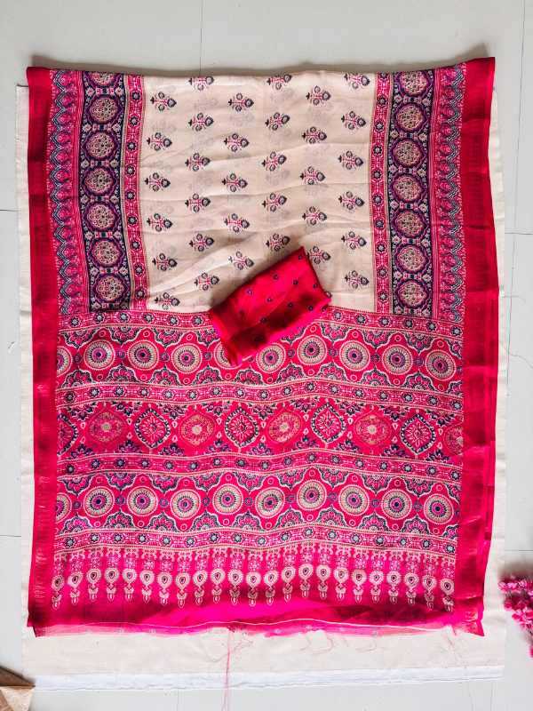 Dull Moss Designer Saree in Purple