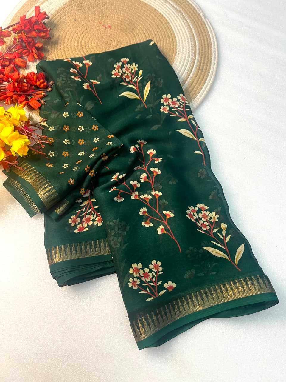 Georgette Designer Saree in Dark Wine