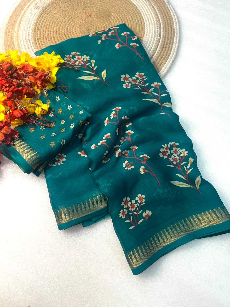 Georgette Designer Saree in Dark Wine