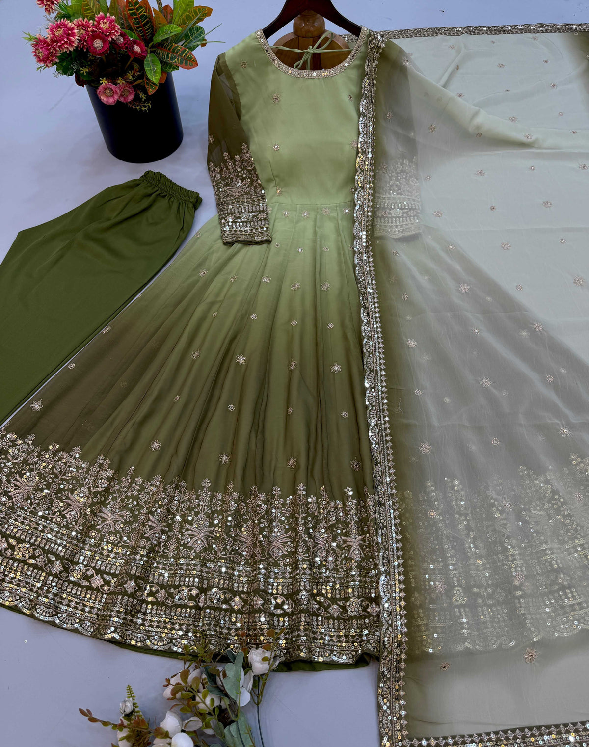 Georgette Embroidery Gown JT-151385
