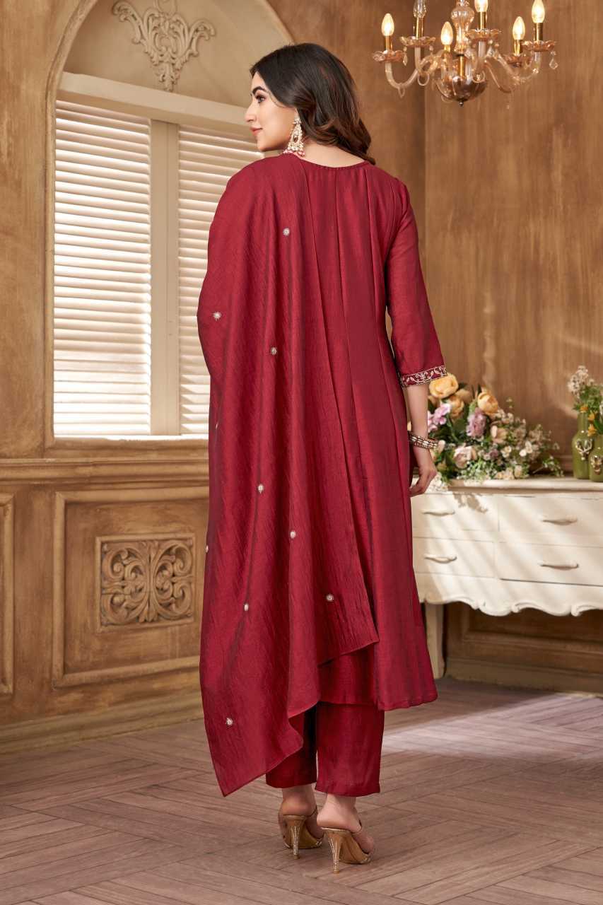 Vichitra Silk Embroidery Suit