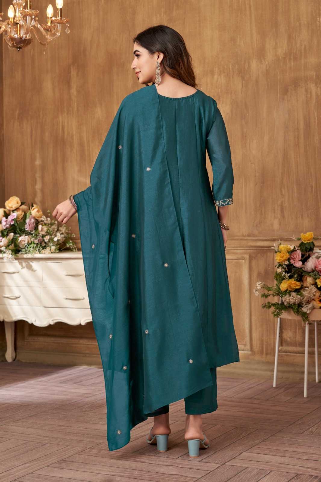Vichitra Silk Embroidery Suit