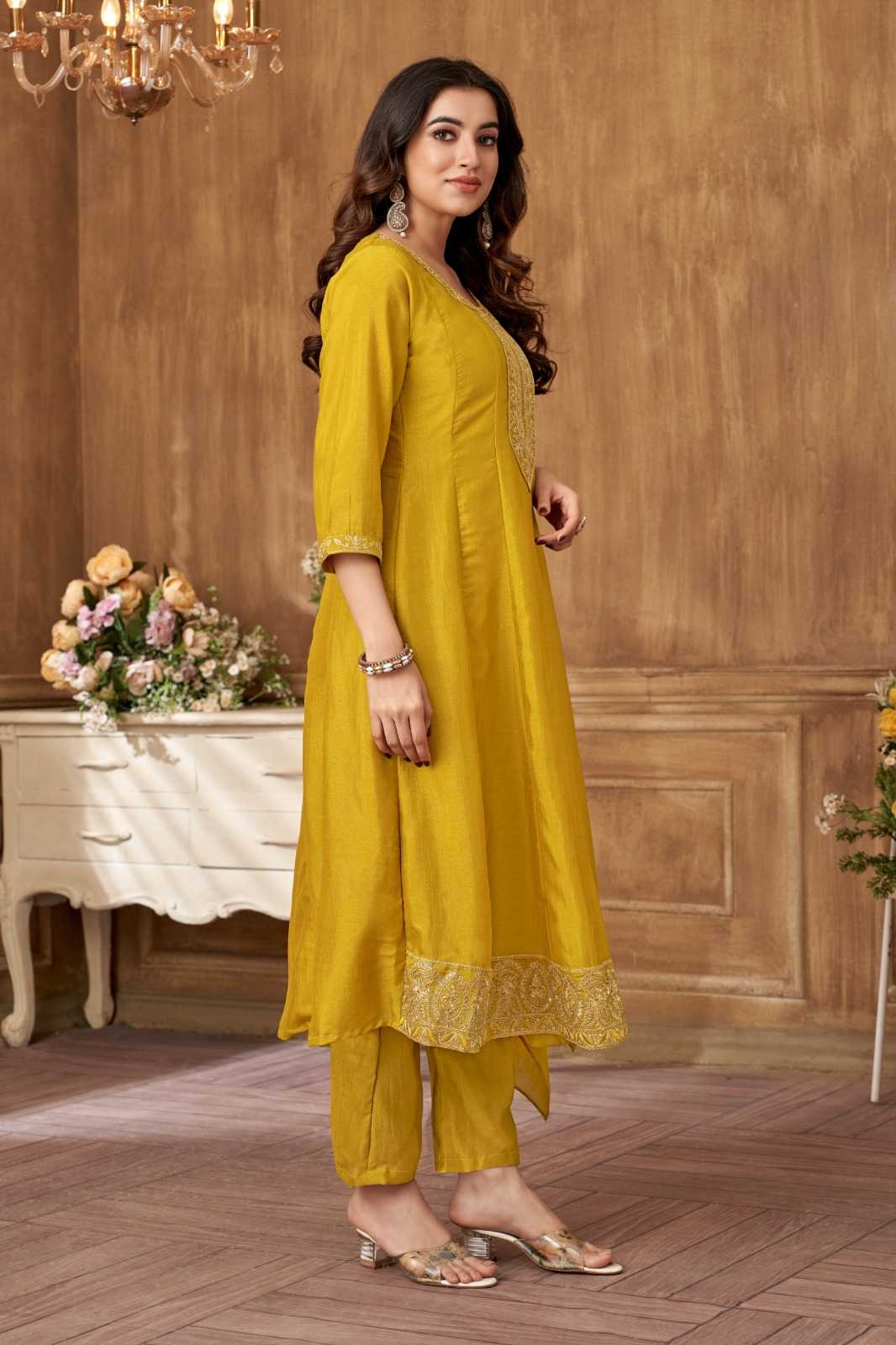 Vichitra Silk Embroidery Suit