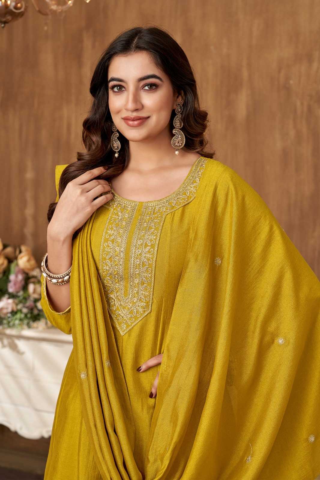 Vichitra Silk Embroidery Suit