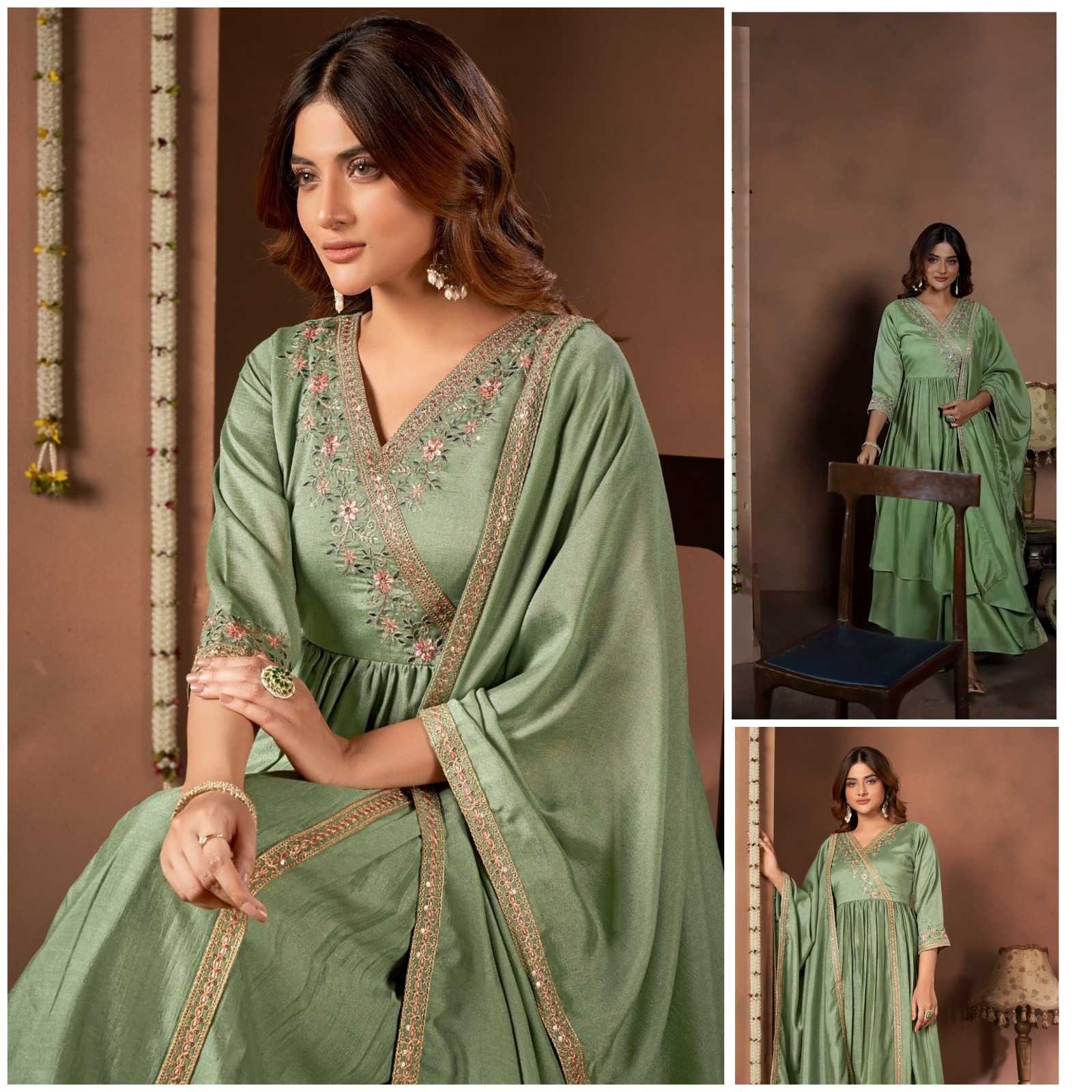 Vichitra Silk Embroidery Suit