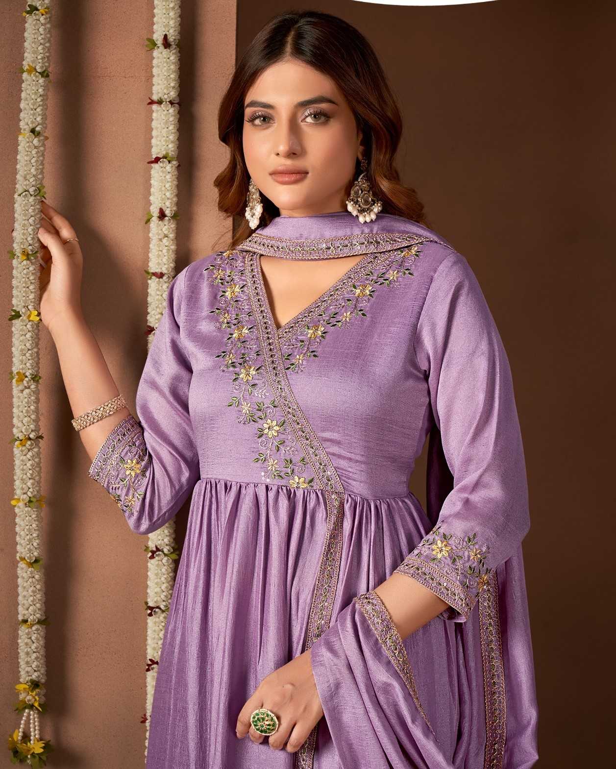 Vichitra Silk Embroidery Suit