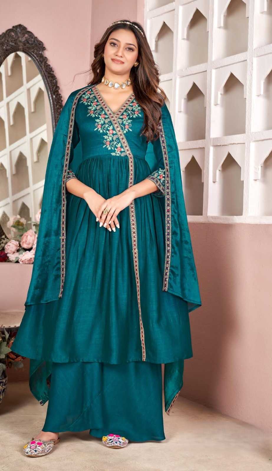 Vichitra Silk Embroidery Suit