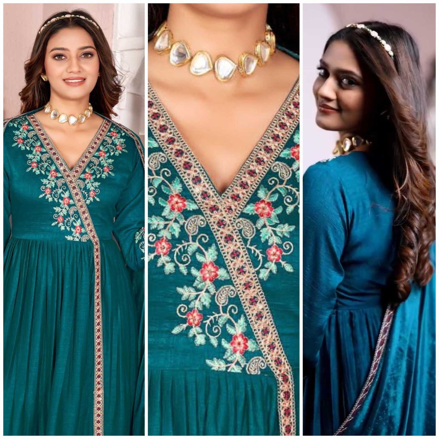 Vichitra Silk Embroidery Suit