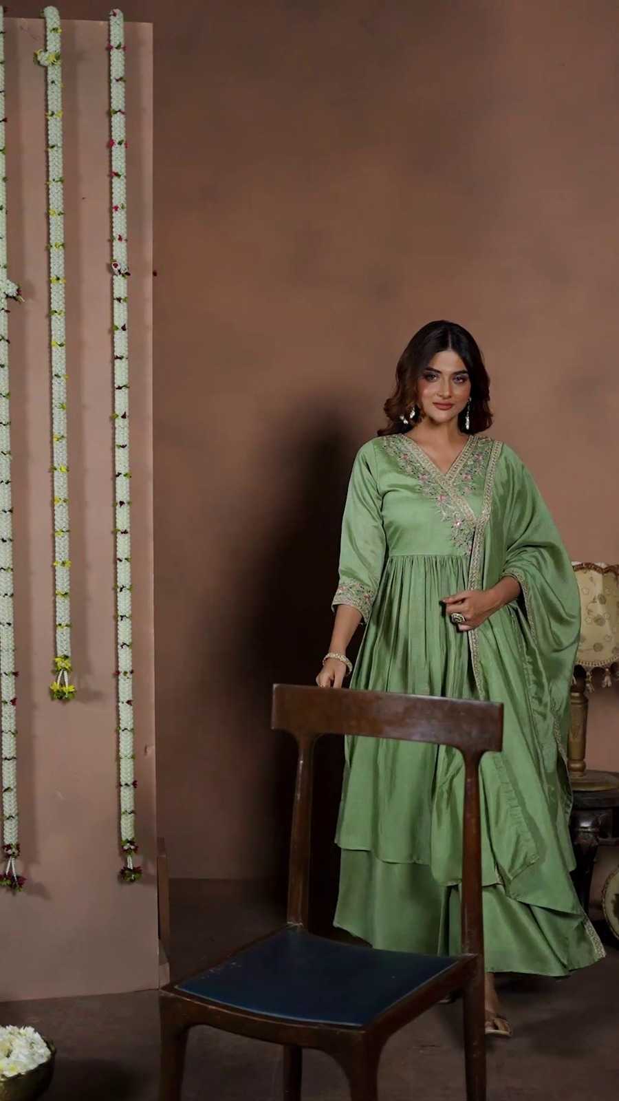 Vichitra Silk Embroidery Suit