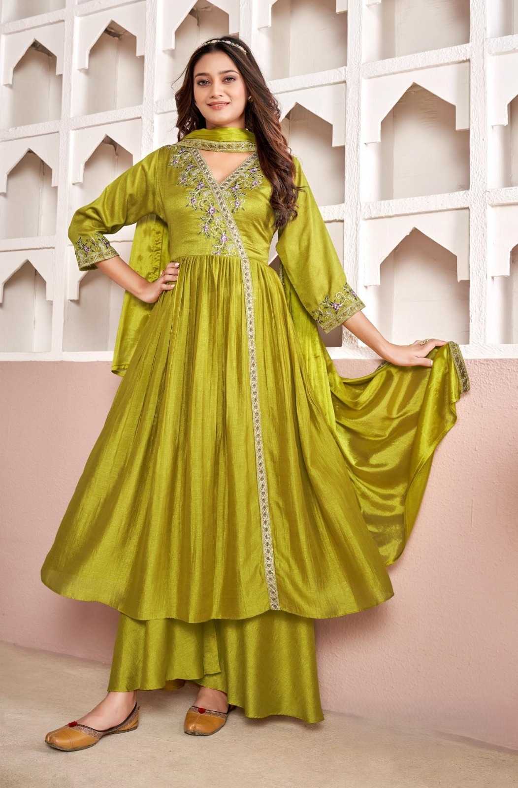 Vichitra Silk Embroidery Suit