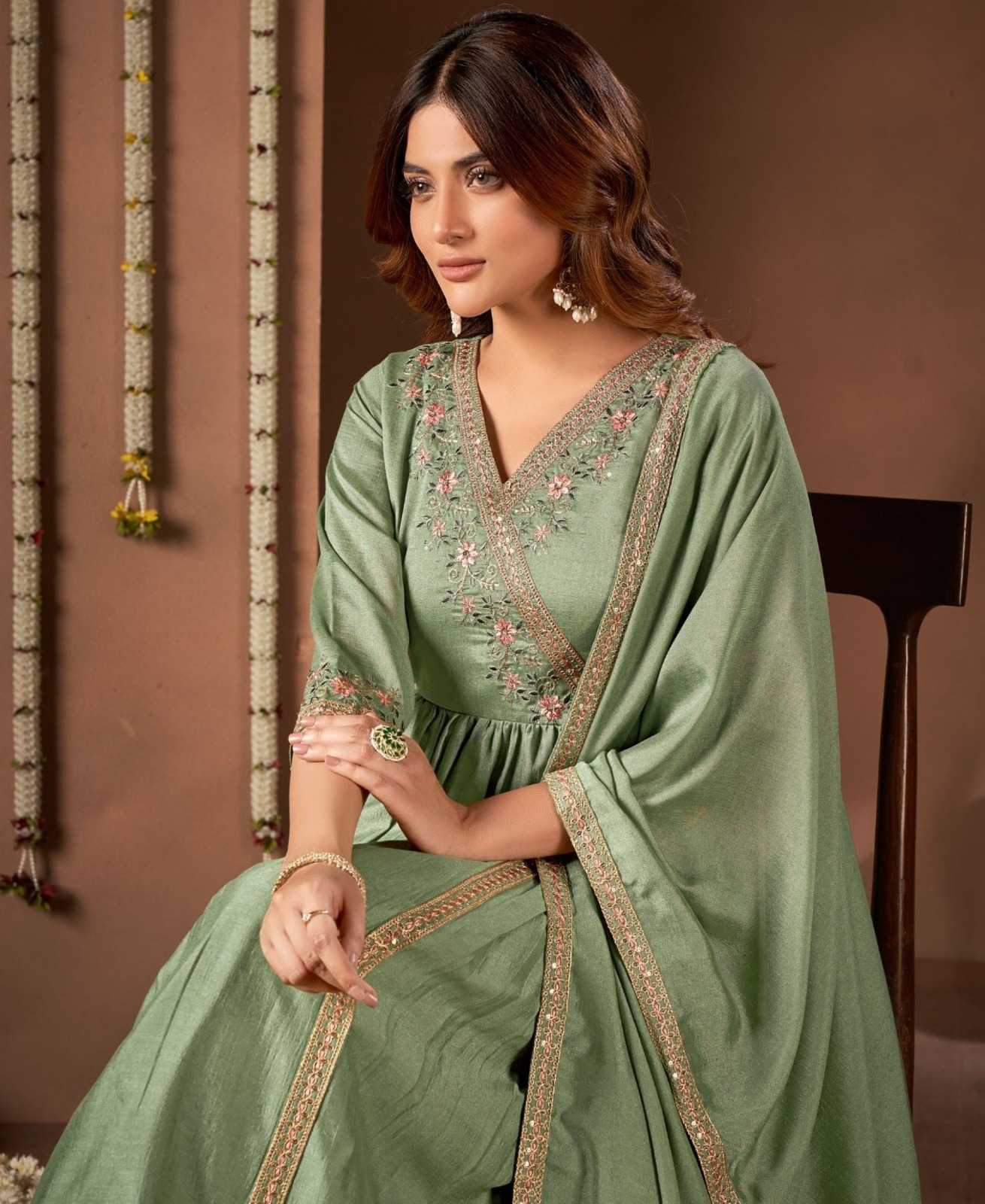 Vichitra Silk Embroidery Suit