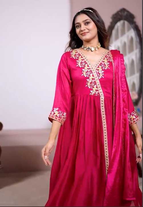 Vichitra Silk Embroidery Suit