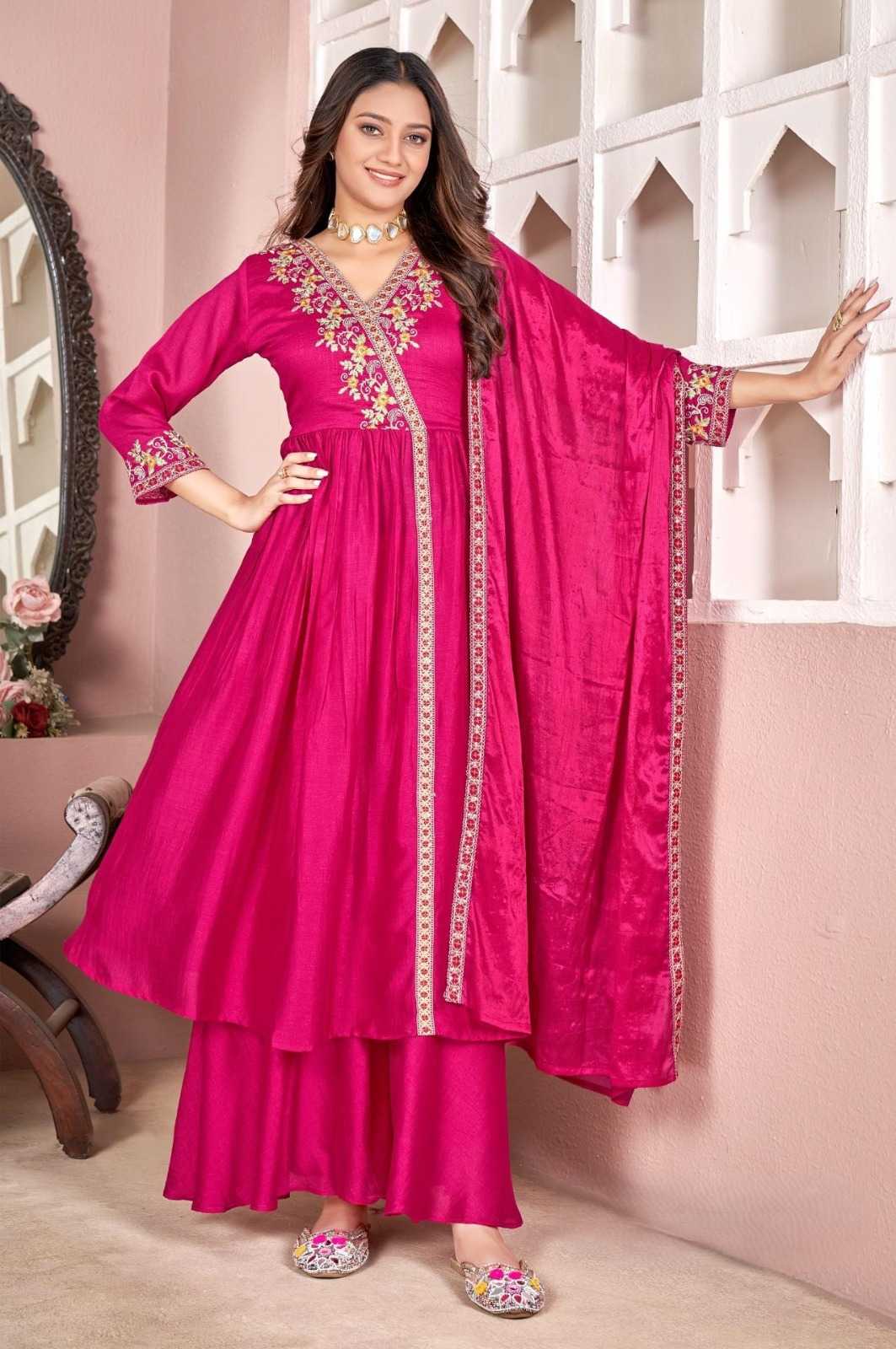 Vichitra Silk Embroidery Suit