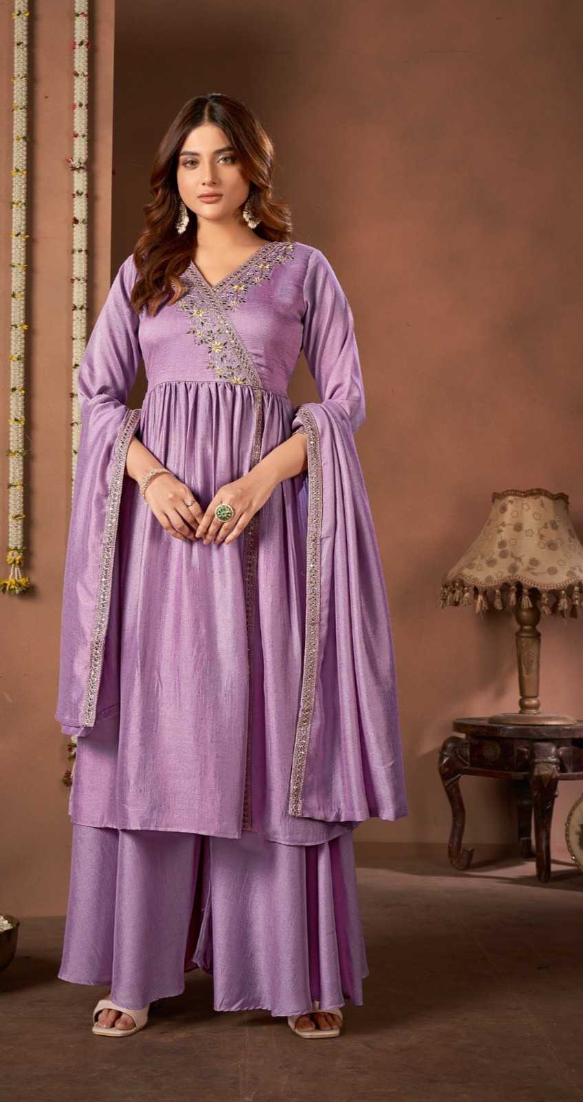 Vichitra Silk Embroidery Suit