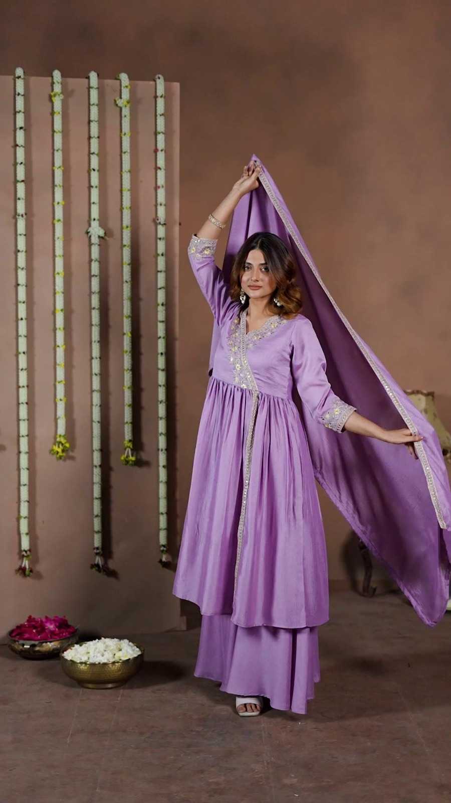 Vichitra Silk Embroidery Suit