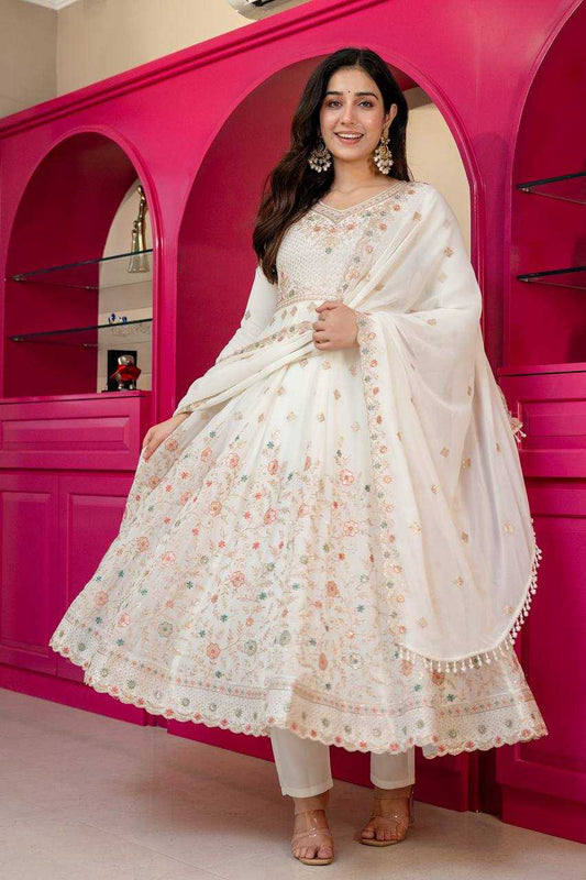 Faux Georgette Embroidery Suit