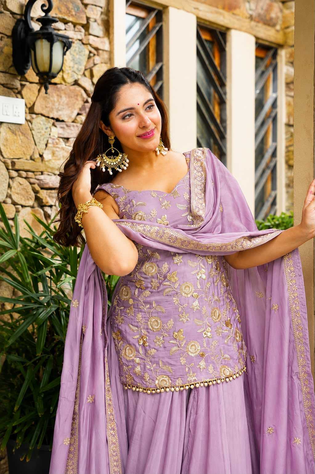 Heavy Silk Sharara Salwar Suit