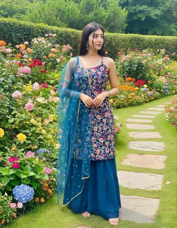 Georgette Sharara Salwar Suit 020