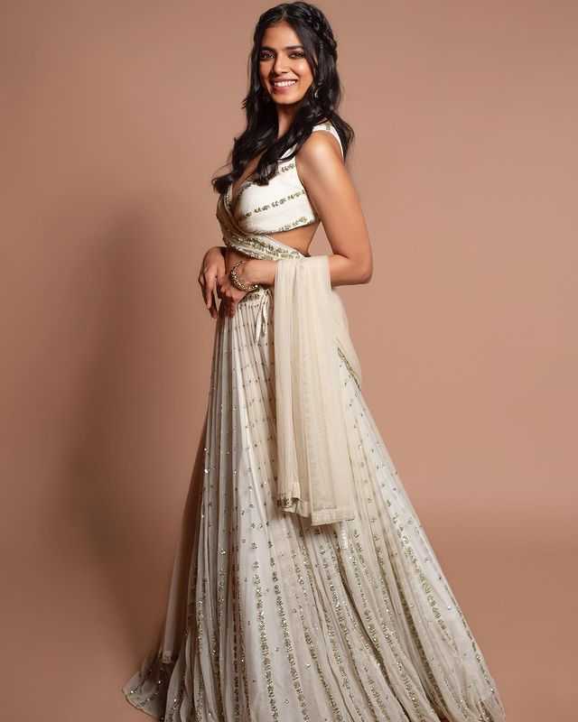 Georgette Embroidered Lehenga in Green