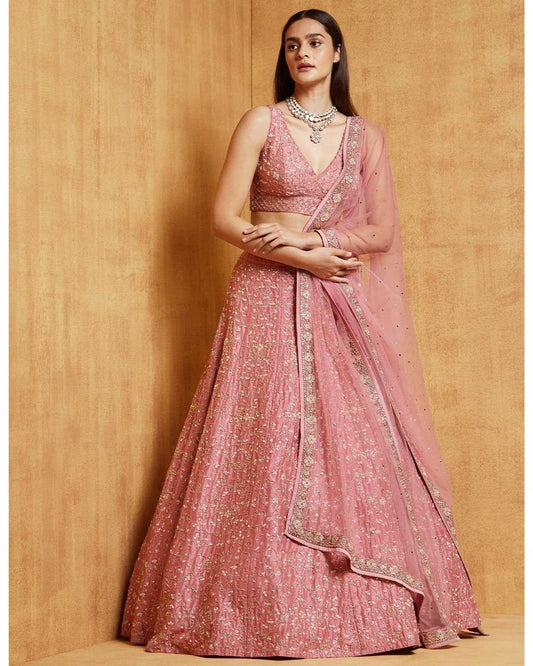 Malay Satin Silk Designer Lehenga in Choli Lehenga