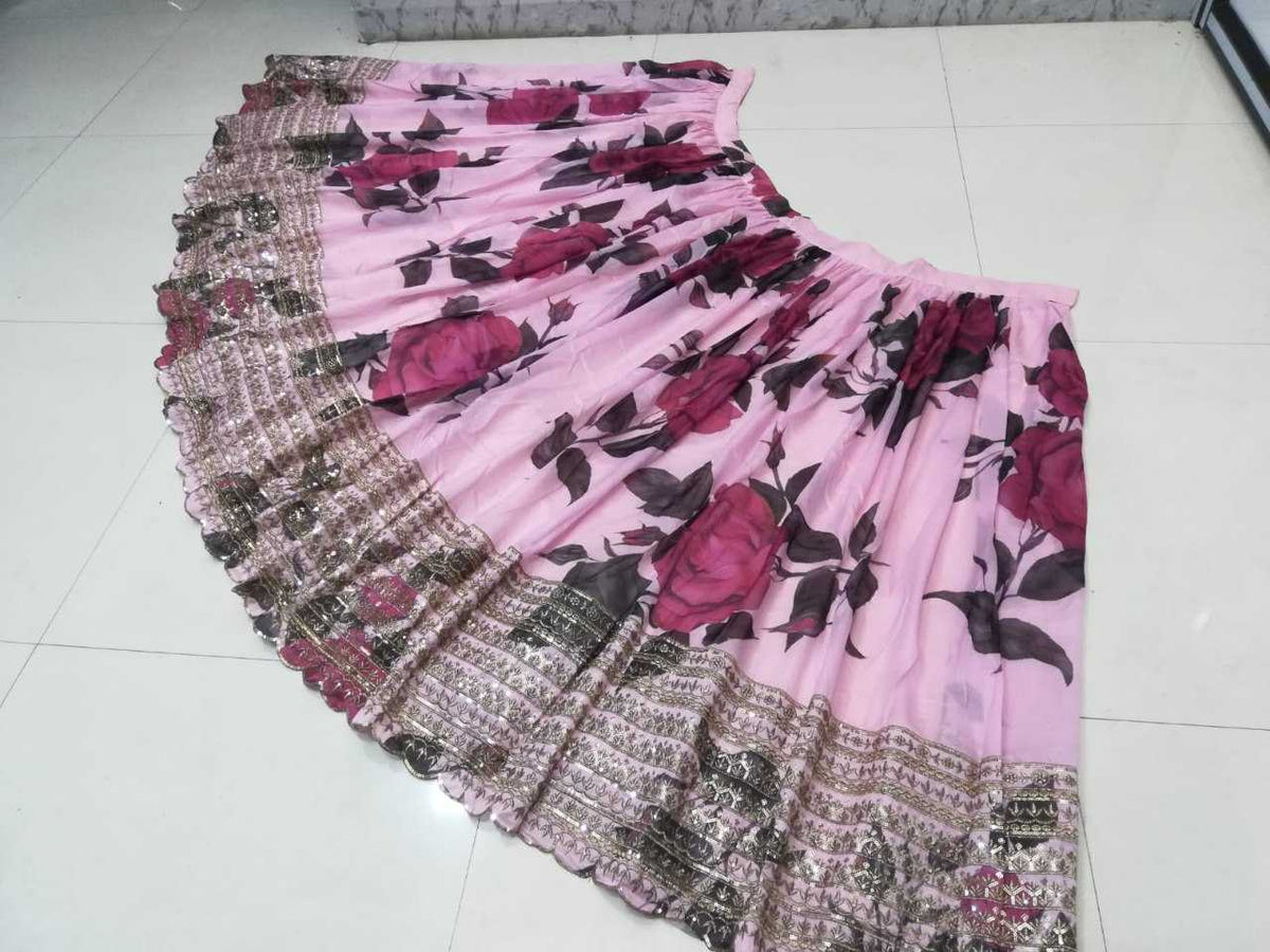 Organza Embroidered Lehenga