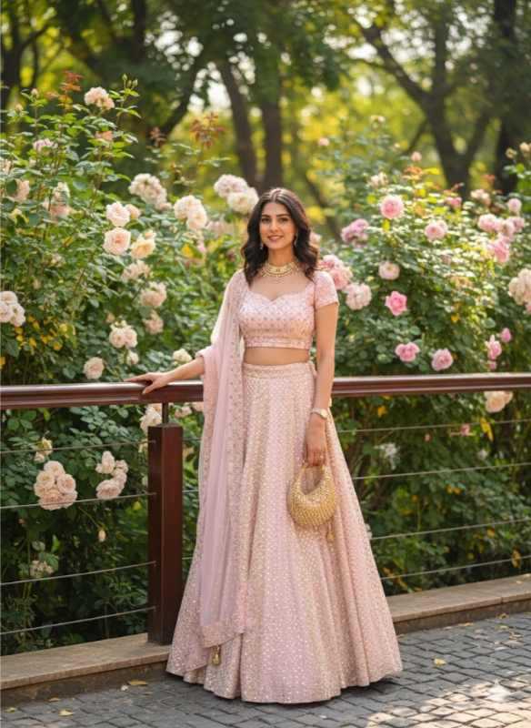 Faux Georgette Lehenga