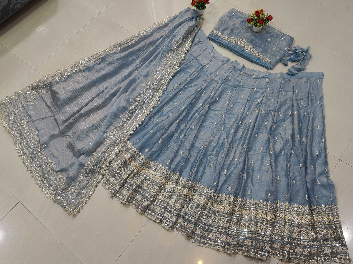 Silk Embroidered Lehenga 379