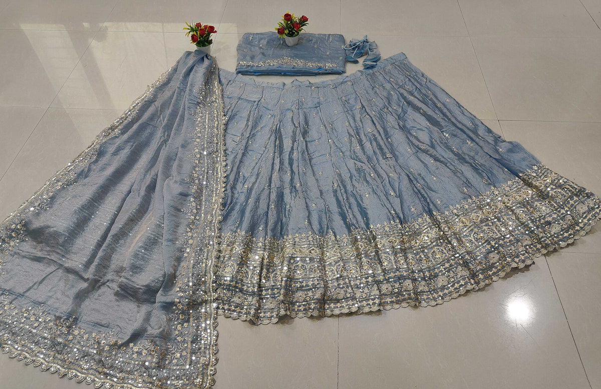 Silk Embroidered Lehenga 379