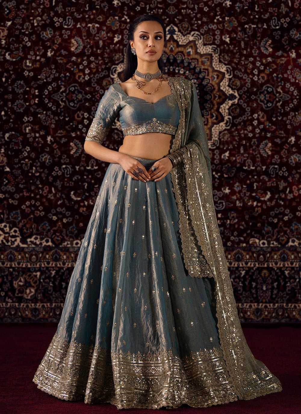 Silk Embroidered Lehenga 379