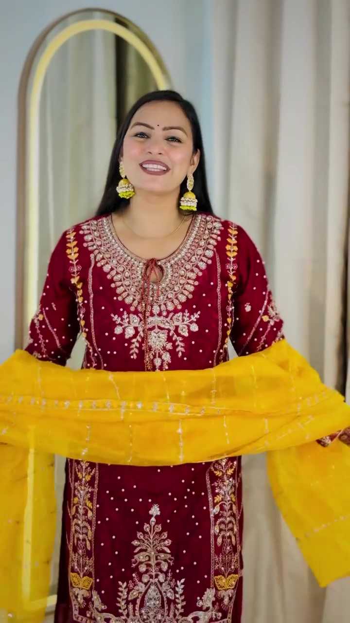 Chinon Sharara Salwar Suit
