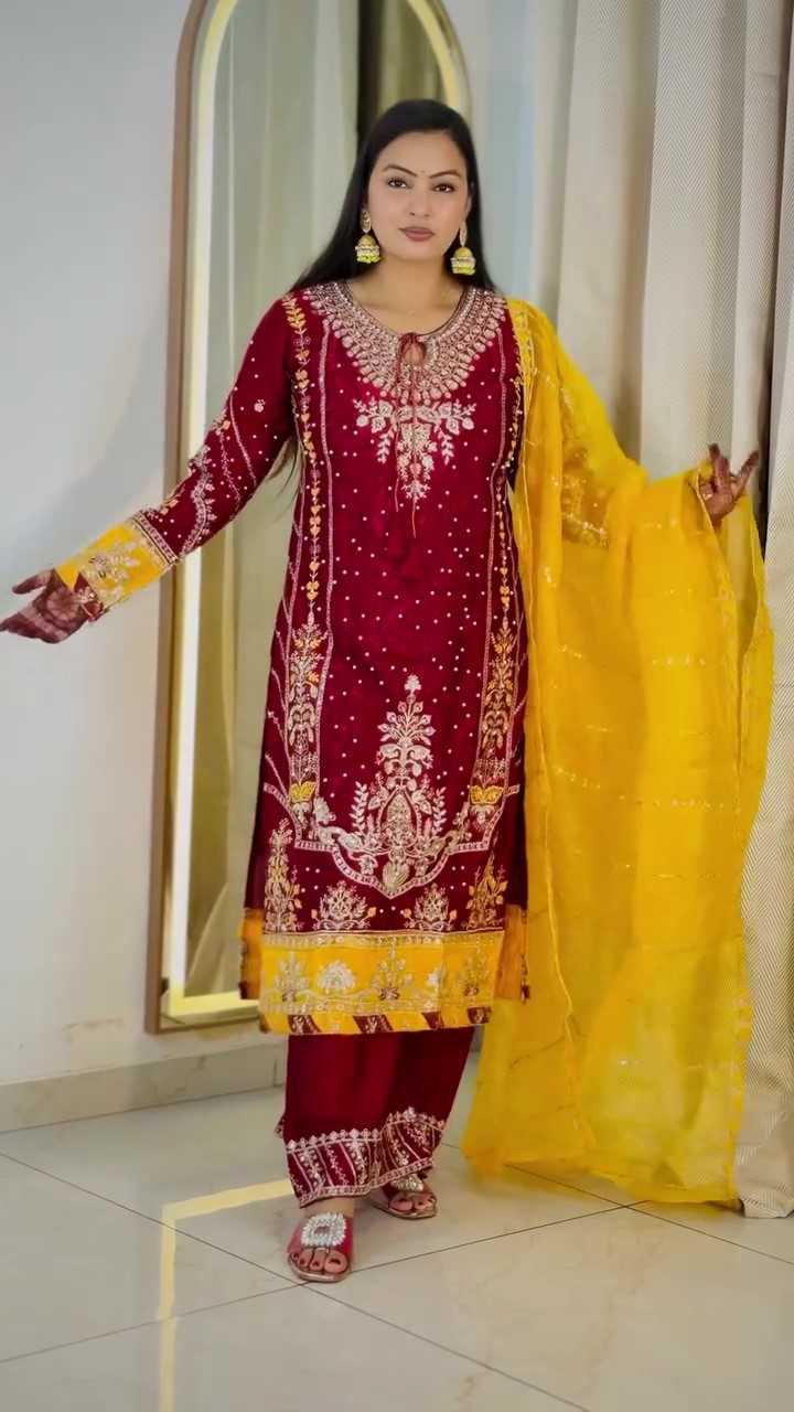 Chinon Sharara Salwar Suit