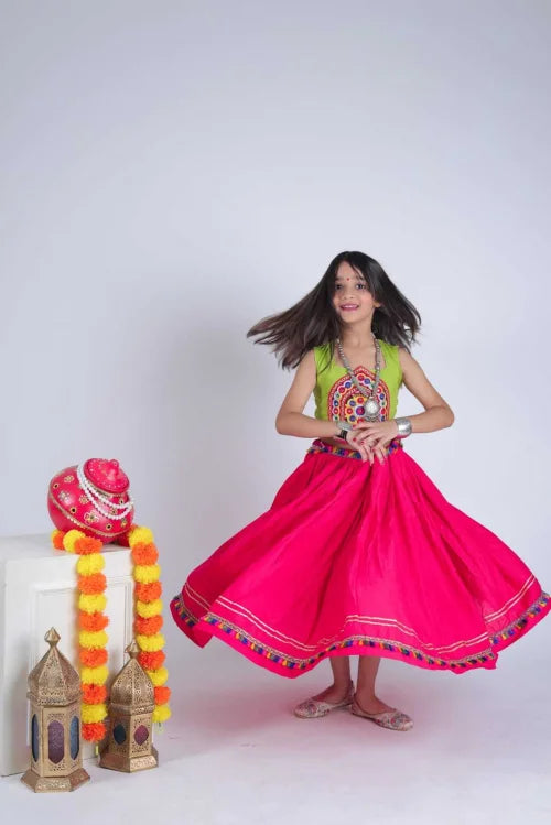 Harshini Reyon Cotton Kids Lehenga