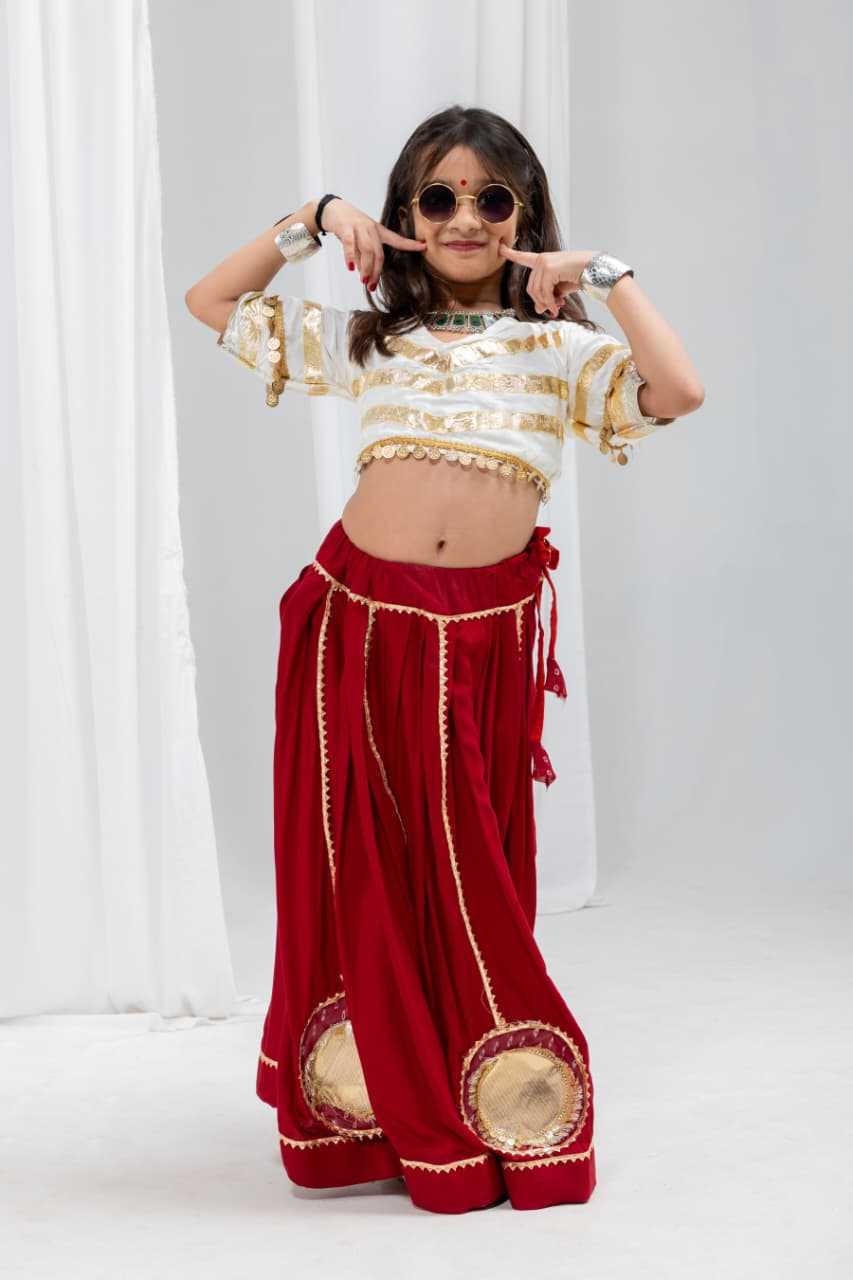 Kumkum Reyon Cotton Kids Lehenga JT-142681