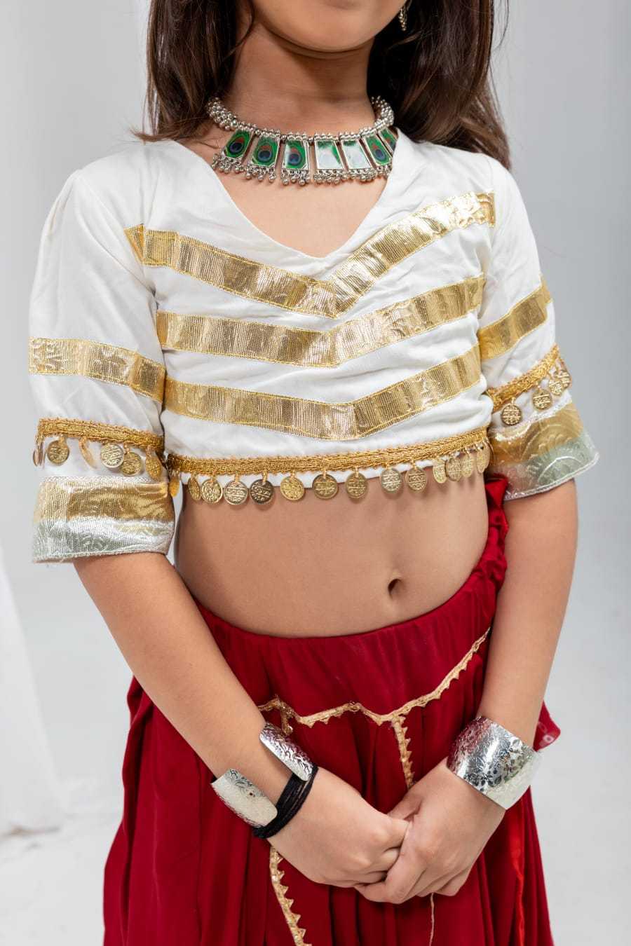 Kumkum Reyon Cotton Kids Lehenga JT-142681